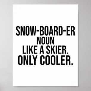 Poster Snowboarder Définition Dictionnaire Drôle Snowboar