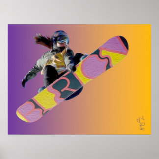 Poster Snowboarder Girl