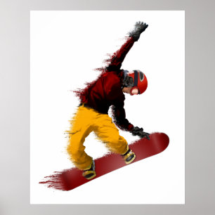 Poster Snowboardeur