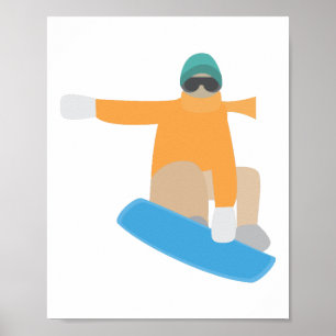 Poster Snowboardeur