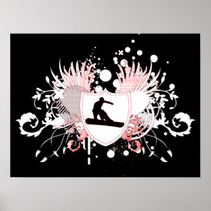 Poster snowboarding de haute fidélité