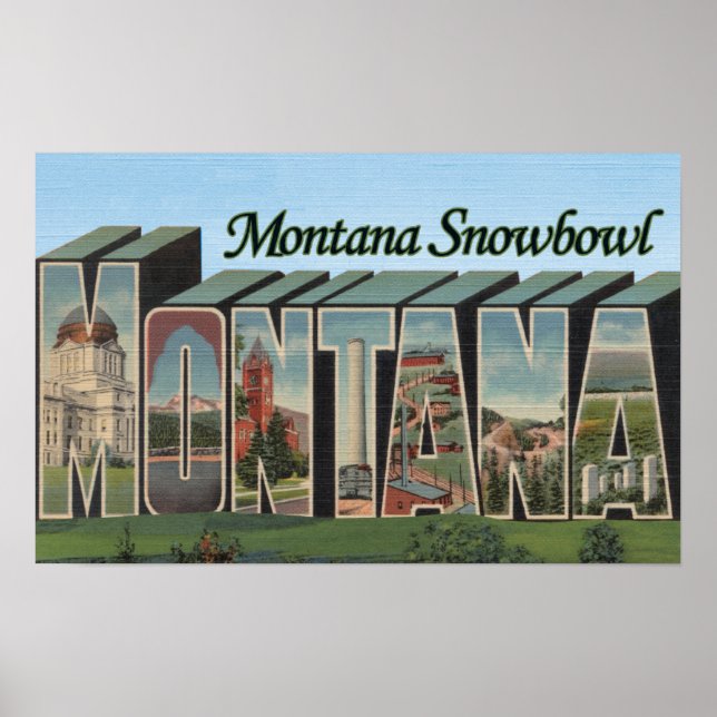 Poster Snowbowl Montana, Montana (Devant)