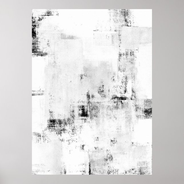 Poster 'Snowfall' Noir et Blanc Abstrait Ar (Devant)