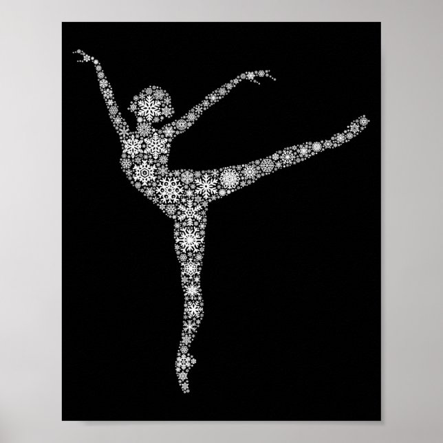 Poster Snowflake Dancer Merry Christmas - Ballet Dance Ba (Devant)