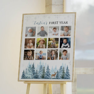 Poster Snowflake d'hiver Première année Photo Jalon Signa