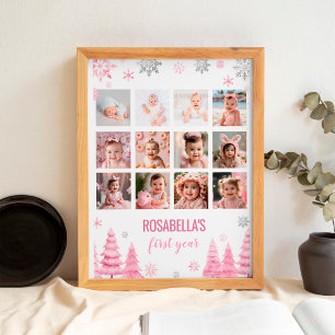 Poster Snowflake d'hiver Première année Photo Jalon Signa