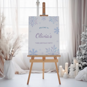 Poster Snowflake Hiver 1er Anniversaire Wonderland Bienve