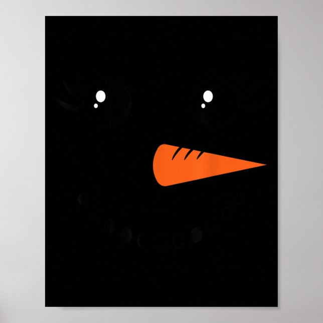 Poster Snowman Girl Face For Girls Christmas Winter  (Devant)