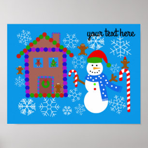 Poster Snowman & House #2