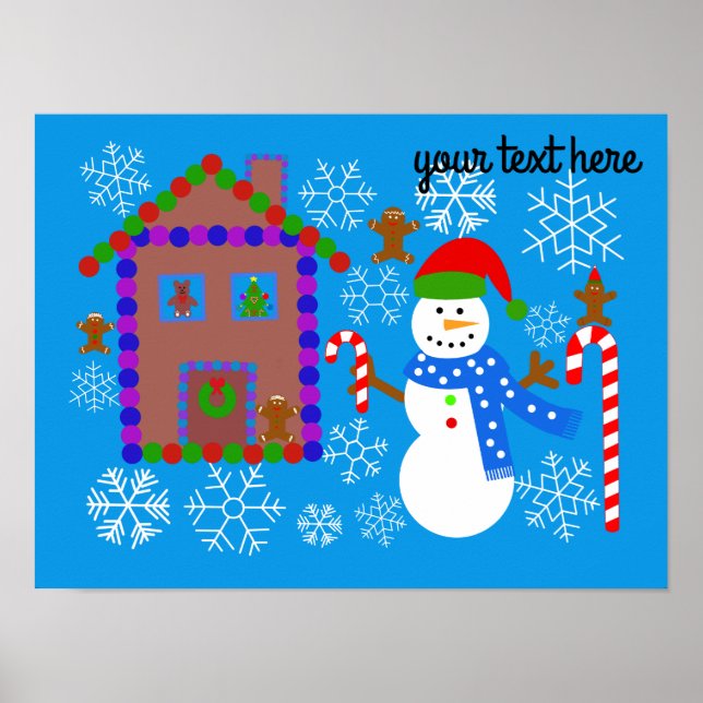 Poster Snowman & House #2 (Devant)