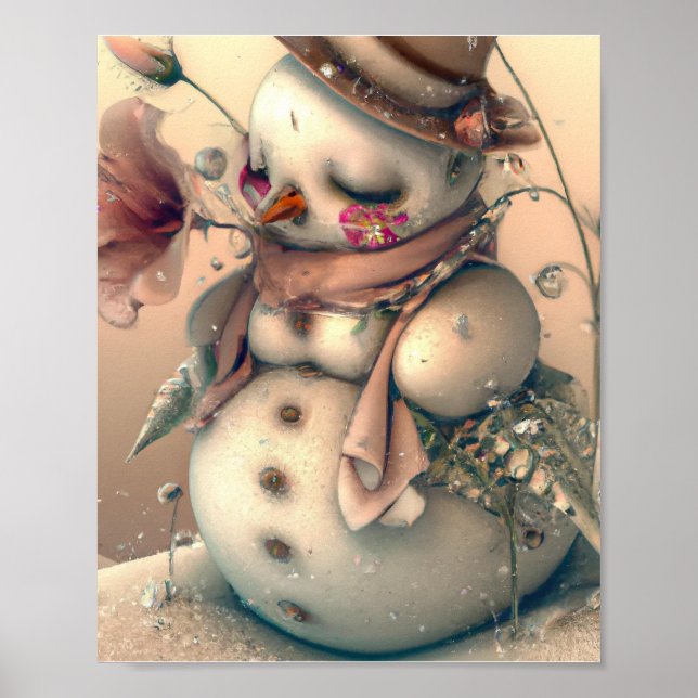 Poster Snowman, Snowwoman, (Devant)