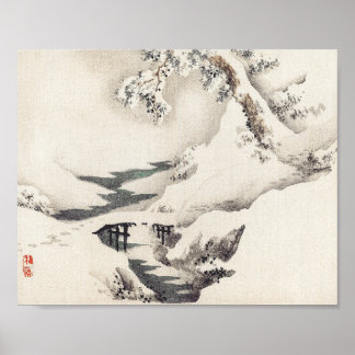 Poster Snowscape par Kōno Bairei