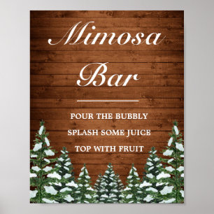 Poster Snowwood & Forest Pines Mimosa Bar Mariage