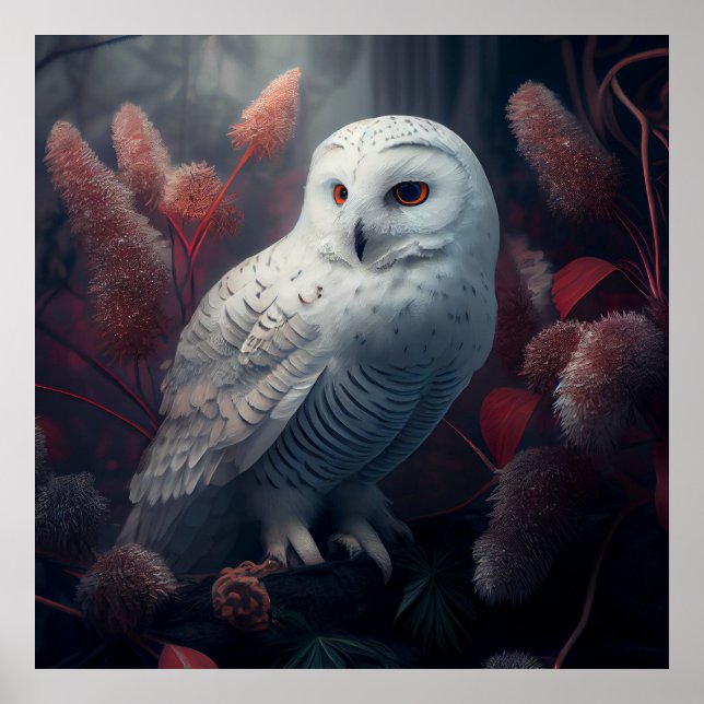 Poster snowy owl (Devant)