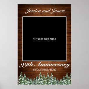Poster Snowy Wood & Forest Country Anniversaire Photo Pro