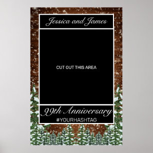 Poster Snowy Wood & Forest Country Anniversaire Photo Pro
