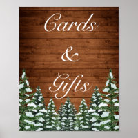 Snowy Wood & Forest Country Card Cadeaux Mariage