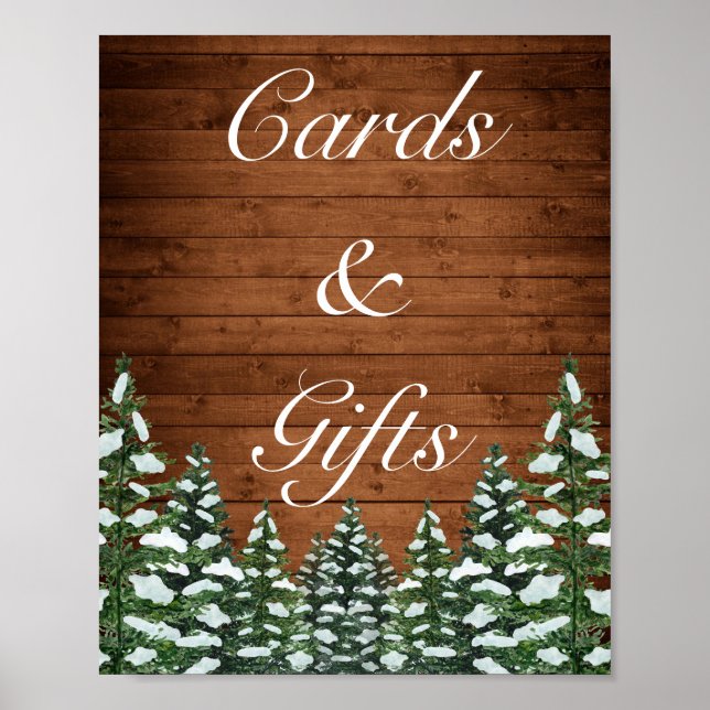 Poster Snowy Wood & Forest Country Card Cadeaux Mariage (Devant)