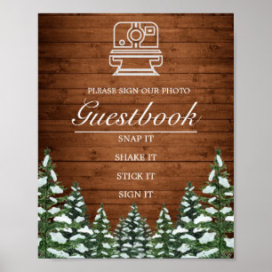 Poster Snowy Wood & Forest Photo Invité Livre Signal Mari
