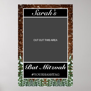 Poster Snowy Wood & Forest Rural Bat mitzvah Photo Prop