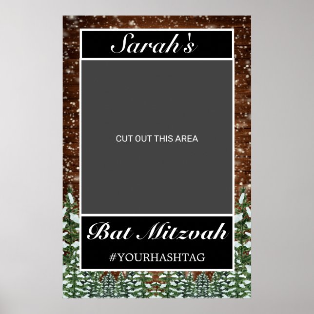 Poster Snowy Wood & Forest Rural Bat mitzvah Photo Prop (Devant)