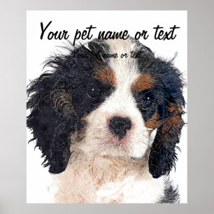 Poster So Cute Cavalier King Charles Spaniel Puppy