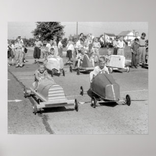 Poster Soap Box Derby, 1940. Photo vintage