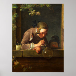 Poster Soap Bubbles, 1733-1734 par Jean Simeon Chardin