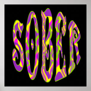 Poster SOBER Retro 60's Art Psychedelic