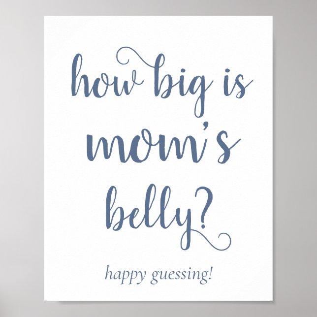 Poster Sobre Ardoise Mommys Belly | Dusty Blue (Devant)