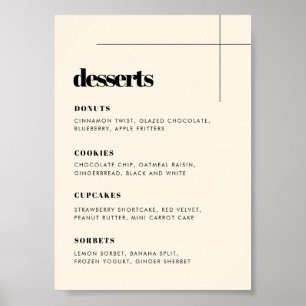 Poster Sobre élégant et chic mariage, panneau du Dessert 
