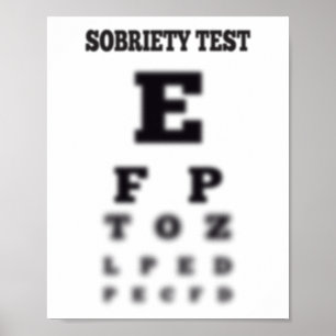Poster Sobriété floue Sobriety Test Eye Chart