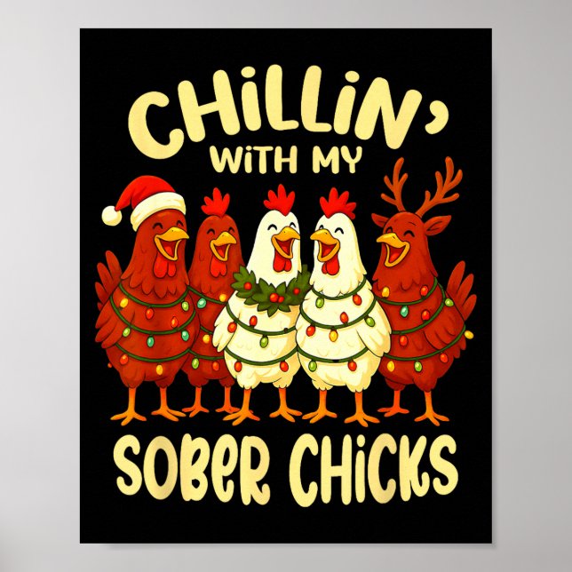 Poster Sobriety Anniversary Recovery Funny Sober Chicks  (Devant)