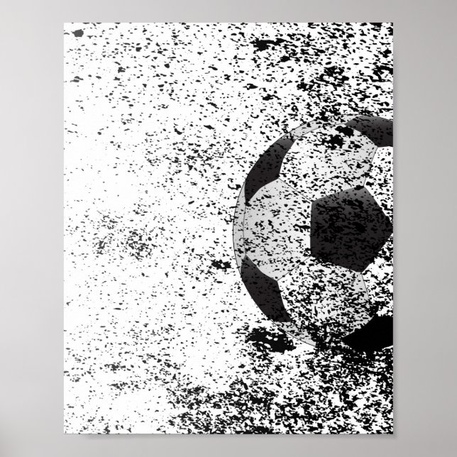 Poster Soccer Ball Grunge (Devant)