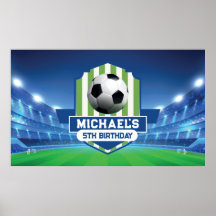 Soccer Birthday banner backdrop 
