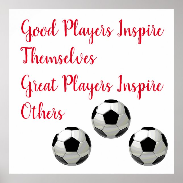 Poster Soccer Football Citation Inspirationnelle Inspirer (Devant)