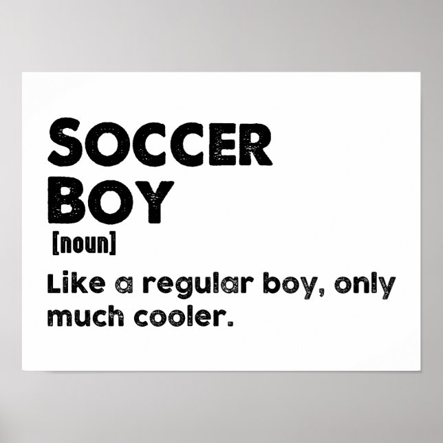 Poster Soccer Garçon drôle Dictionnaire Définition Soccer (Devant)