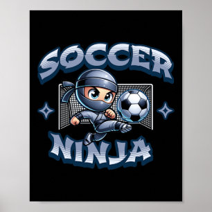 Poster Soccer Ninja Joueur Arts Martiaux Karate