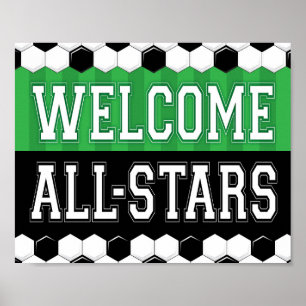 Poster Soccer Party BIENVENUE TOUTES ÉTOILES Signe Imprim