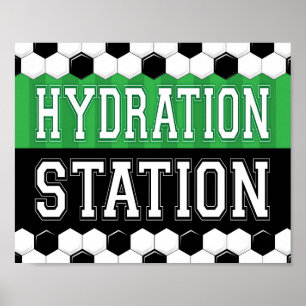 Poster Soccer Party HYDRATION STATION SIGNALER Imprimer