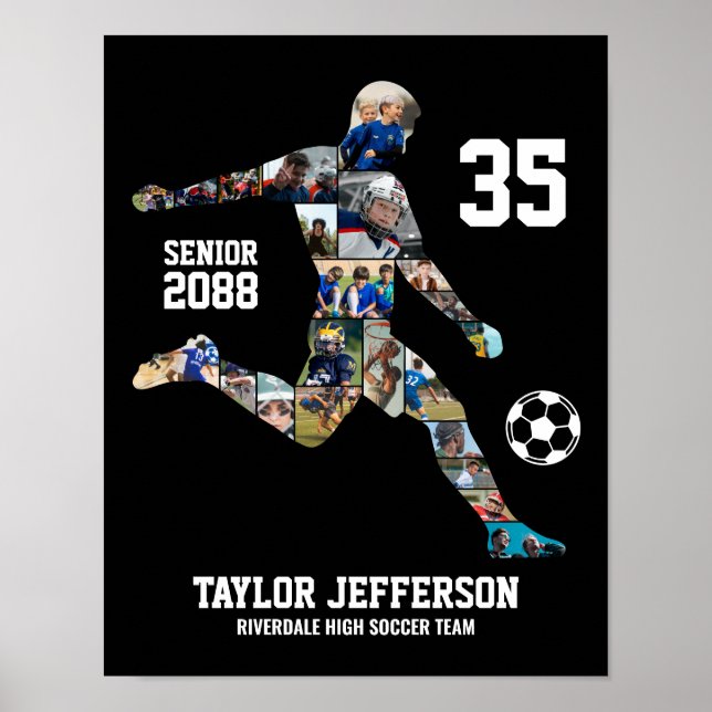 Poster Soccer Team Sports Custom Photo Collage Senior (Devant)