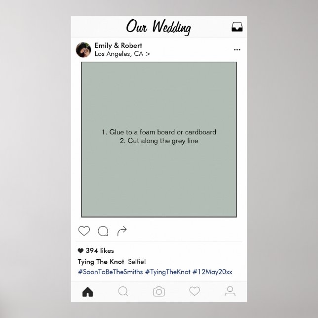 Poster Social Media Frame Parti de mariage Prop Photo Boo (Devant)