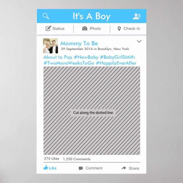 Poster Social Media Party Frame Photo Booth Prop (Devant)