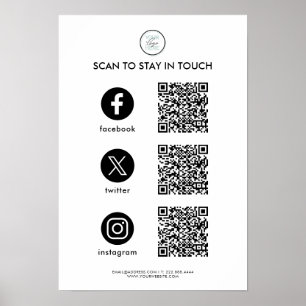 Poster Social Media QR Code Entreprise
