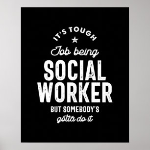 Poster Social Worker Job Title Cadeau