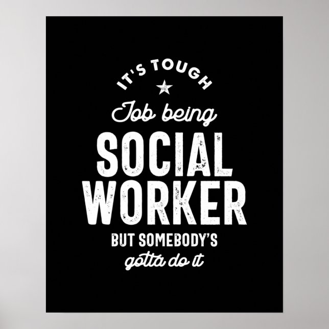 Poster Social Worker Job Title Cadeau (Devant)