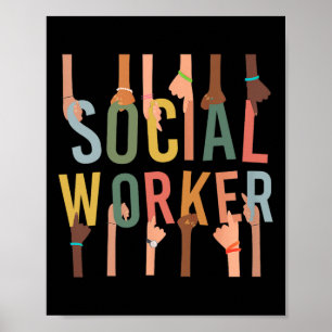 Poster Social Worker Life Funky Social Work Mois Noir H