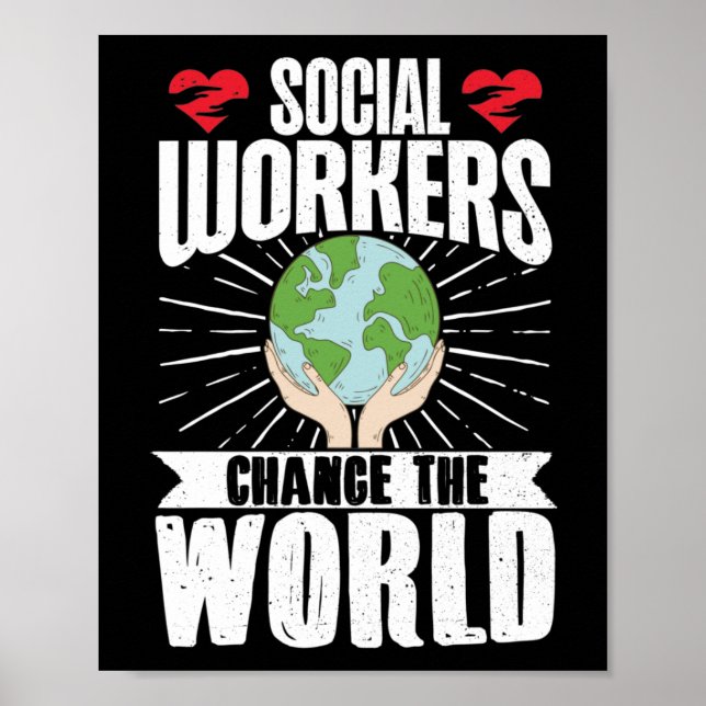 Poster Social Worker Social Workers Change The World (Devant)