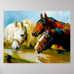 Poster Société de la température Chevaux par Arthur Wardl