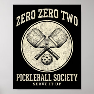 Poster Société de pickleball drôle vintage zéro zéro deux